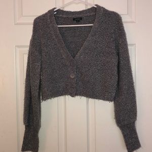 Cozy cropped button up sweater